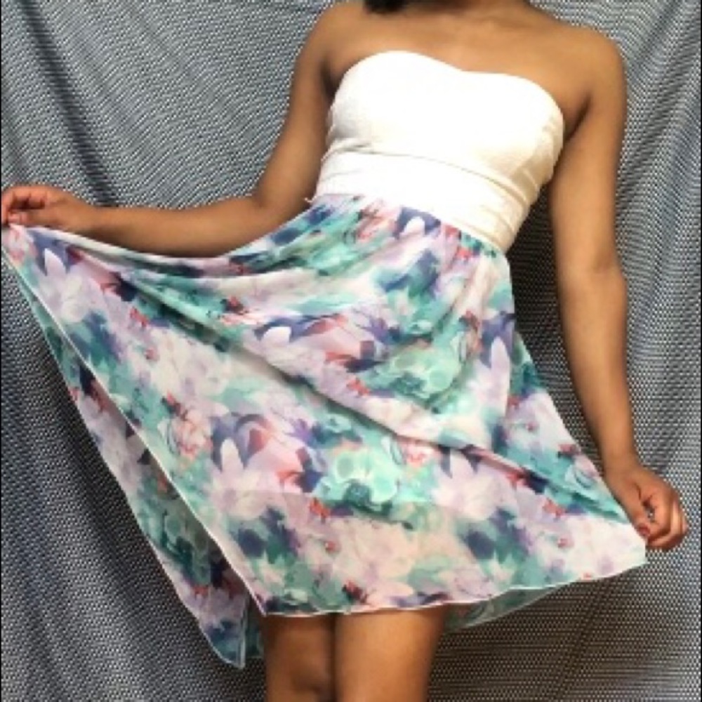 White and Floral Charlotte Russe Dress
